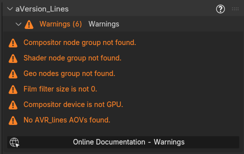 The Warnings section