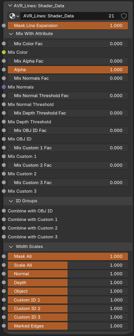 The Shader_Data node group in a material